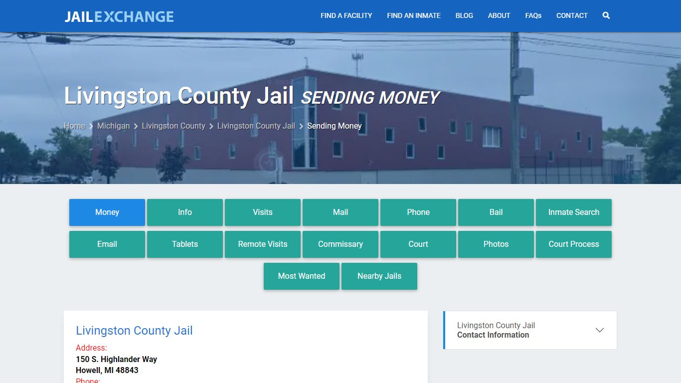 Send Money to Inmate - Livingston County Jail, MI - Jail Exchange