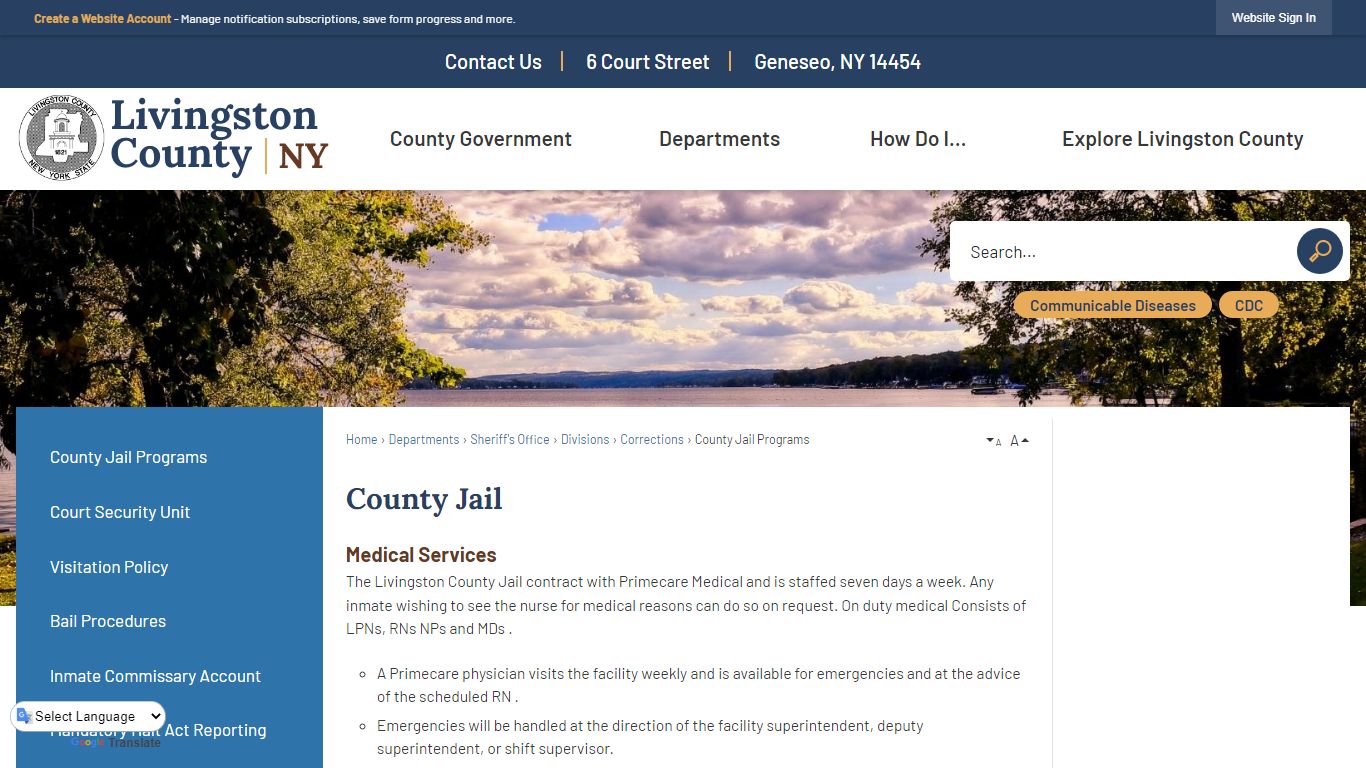 County Jail | Livingston County, NY - Official Website