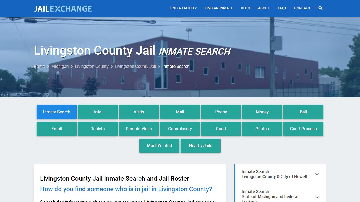 Livingston County Jail Inmate Search - Jail Exchange